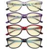 imageEyekepper 4 Pack Oversized Blue Light Filter Glasses  Cat Eye Design Computer Reading Glasses for Women Anti Screen Glare Blocking Digital Blue Rays 000Blue Light Blockingb604 Pairs