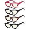 imageEyekepper 4Pack Reading Glasses Blue Light Blocking Women Cateye Readers 00Blue Light Blocking Reading Glasses