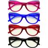 imageEyekepper 4pack Reading Glasses Blue Light Blocking for Women Bling Design Cateye Readers 050Blue Light Blocking Reading Glasses