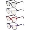 imageEyekepper 4 Pack Oversized Blue Light Filter Glasses  Cat Eye Design Computer Reading Glasses for Women Anti Screen Glare Blocking Digital Blue Rays 000Blue Light Blockingb404 Pairs