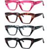 imageEyekepper 4Pack Reading Glasses Blue Light Blocking Women Cateye Readers 004 Pack Mix Color