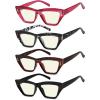 imageEyekepper 4Pack Reading Glasses Blue Light Blocking Women Cateye Readers 00Blue Light Blocking Reading Glasses