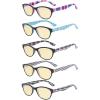 imageEyekepper 5 Pack Computer Reading Glasses Cat Eye Blue Light Blocking Readers 000Blue Light Blockingb605 Pairs