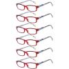 imageEyekepper 5Packs Metalless Design Reading Glasses for Women Screwless Spring Hinges Ladies Readers 306 Pairs Red