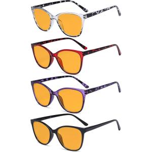 imageEyekepper 4 Pack Oversized Blue Light Filter Glasses  Cat Eye Design Computer Reading Glasses for Women Anti Screen Glare Blocking Digital Blue Rays 000Blue Light Blockingb984 Pairs