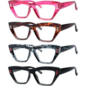 imageEyekepper 4Pack Reading Glasses Blue Light Blocking Women Cateye Readers 004 Pack Mix Color