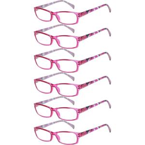 imageEyekepper 5Packs Metalless Design Reading Glasses for Women Screwless Spring Hinges Ladies Readers 306 Pairs Purple