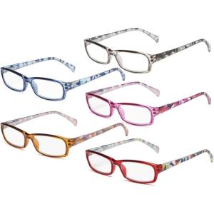 imageEyekepper 5Packs Metalless Design Reading Glasses for Women Screwless Spring Hinges Ladies Readers 30Mix