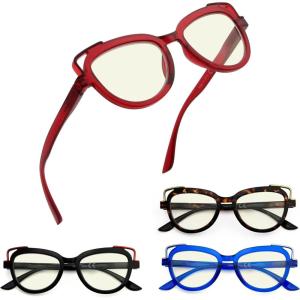 imageEyekepper 5pack Reading Glasses for Women Design Cateye ReadersBlue Light Blocking Reading Glasses