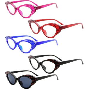 imageEyekepper 5pack Reading Glasses for Women Small Lens Cateye Readers5 Pack Mix Color