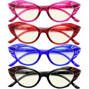imageEyekepper 5pack Reading Glasses for Women Small Lens Cateye ReadersBlue Light Blocking Reading Glasses