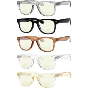 imageEyekepper Multipack tinted Blue Light Blocking Reading Glasses for Women Men Readers Computer EyeglassesB5 Packmix