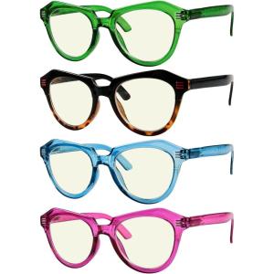 imageEyekepper Multipack tinted Blue Light Blocking Reading Glasses for Women Men Readers Computer EyeglassesF4 Packmix