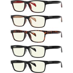 imageEyekepper Multipack tinted Blue Light Blocking Reading Glasses for Women Men Readers Computer EyeglassesH5 Packmix