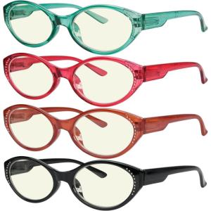 imageEyekepper Multipack tinted Blue Light Blocking Reading Glasses for Women Men Readers Computer EyeglassesK4 Packmix