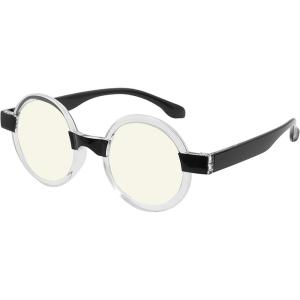 imageEyekepper Round Blue Light Blocking Reading Glasses for Women Computer Readers EyeglassesBlackbb40 Lens