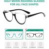 imageEyekepper 4 Pack Reading Glasses Large Frame  Oversize Ladies Half Moon Design Readers4pcsmix