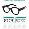 imageEyekepper 4 Packing Round Reading Glasses Women Large Frame Stylish Readers 1504pcsmix