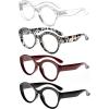 imageEyekepper 4 Packing Round Reading Glasses Women Large Frame Stylish Readers 1504pcsmix