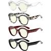 imageEyekepper 4 Packing Round Reading Glasses Women Large Frame Stylish Readers 150Blue Light Blockingb404 Pairs