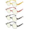 imageEyekepper 4Pack Round Reading Glasses for Women Retro Readers Eyeglasses 150Zblue Light Blockingb404 Pairs
