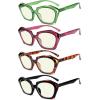 imageEyekepper 5pack Reading Glasses for Women Design Readers Oval Lens 10Blue Light Blocking Reading Glasses