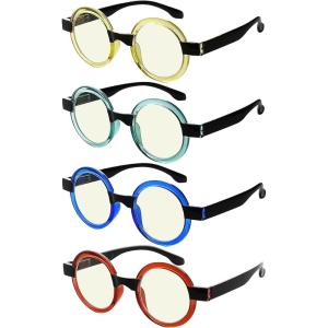 imageEyekepper 4Pack Round Reading Glasses for Women Retro Readers Eyeglasses 150Cblue Light Blockingb404 Pairs