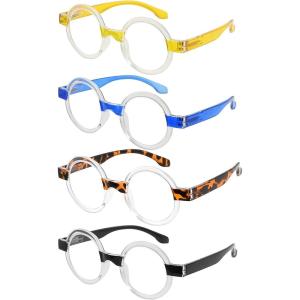 imageEyekepper 4Pack Round Reading Glasses for Women Retro Readers Eyeglasses 150T4pcsmix