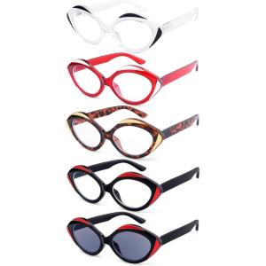 imageEyekepper 4pack Cat Eye Reading Glasses Blue Light Blocking Women Readers 1755 Pack Mix Color