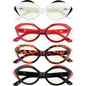 imageEyekepper 4pack Cat Eye Reading Glasses Blue Light Blocking Women Readers 175Blue Light Blocking Reading Glasses