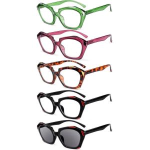 imageEyekepper 5pack Reading Glasses for Women Design Readers Oval Lens 105 Pack Mix Color