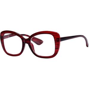 imageEyekepper Chic Reading Glasses for Women Oversized Readers  BlackRed Stripe