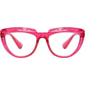 imageEyekepper Reading Glasses for Women Rhinestone Readers Oversize HalfMoon Design Eyeglasses  BlueRed