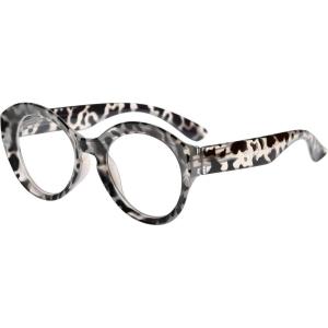 imageEyekepper Round Reading Glasses Women Large Frame Stylish Readers  Transparent 275GreyTortoise