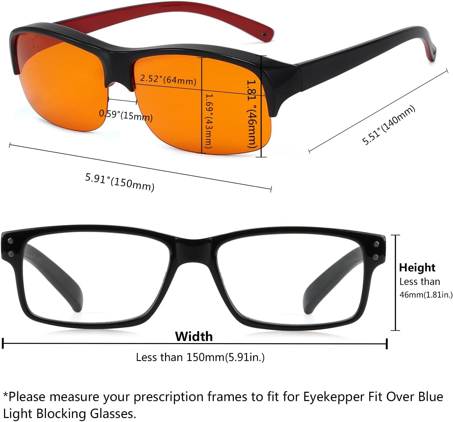 imageEyekepper 100 Blue Light ReductionHuge Fitover AntiBlue Blocking Computer Eyeglasses with Extra Amber Lenses Tortoise1801black Red100 Blue Light Blocking