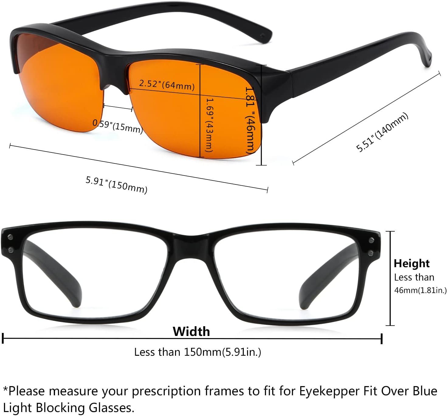 imageEyekepper 100 Blue Light ReductionHuge Fitover AntiBlue Blocking Computer Eyeglasses with Extra Amber Lenses Tortoise1801black100 Blue Light Blocking