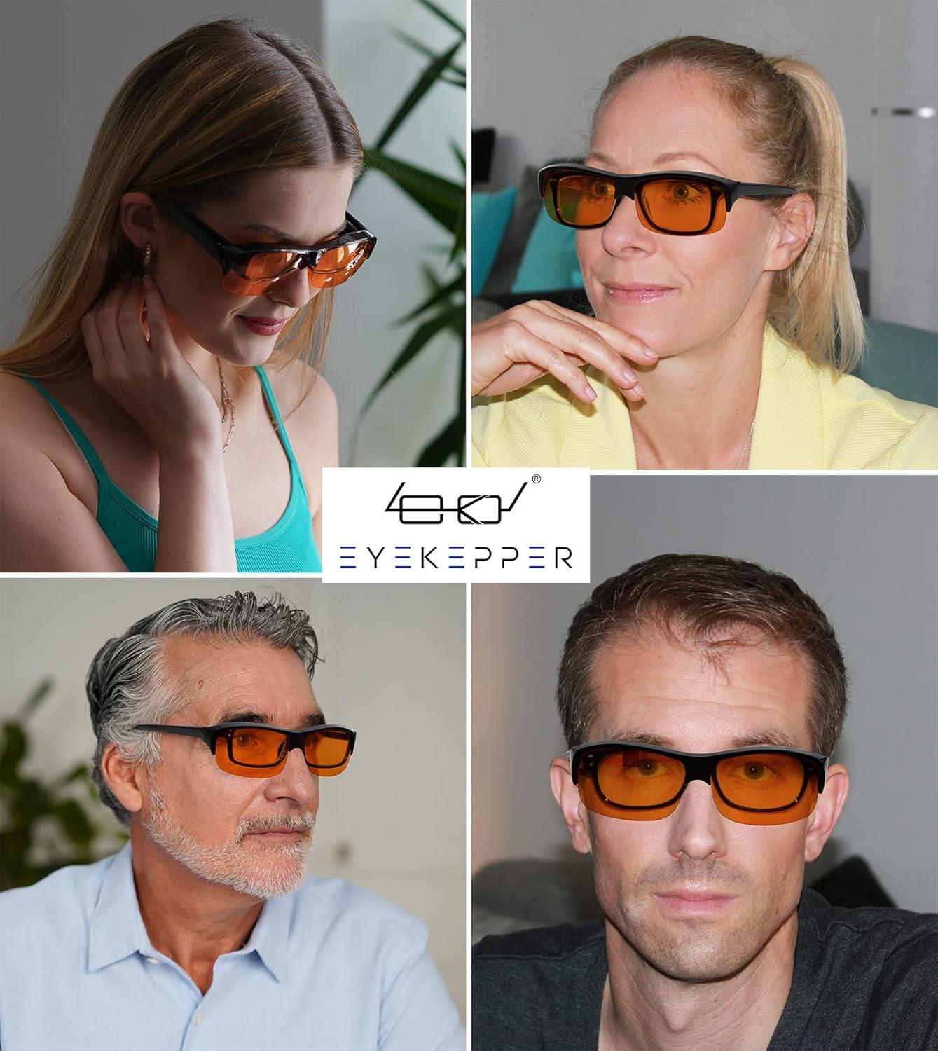imageEyekepper 100 Blue Light ReductionHuge Fitover AntiBlue Blocking Computer Eyeglasses with Extra Amber Lenses Tortoise1801black100 Blue Light Blocking