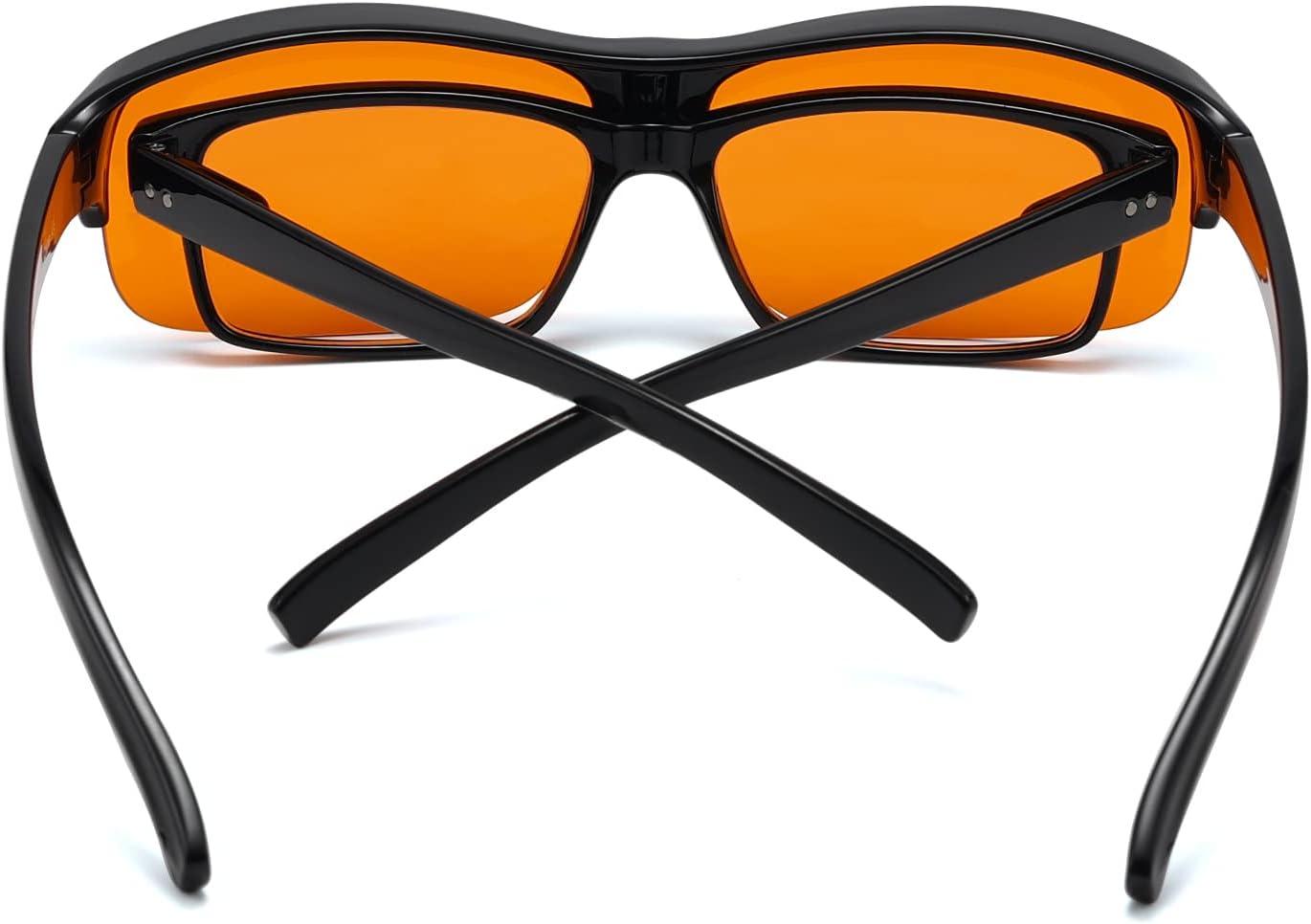 imageEyekepper 100 Blue Light ReductionHuge Fitover AntiBlue Blocking Computer Eyeglasses with Extra Amber Lenses Tortoise1801black100 Blue Light Blocking
