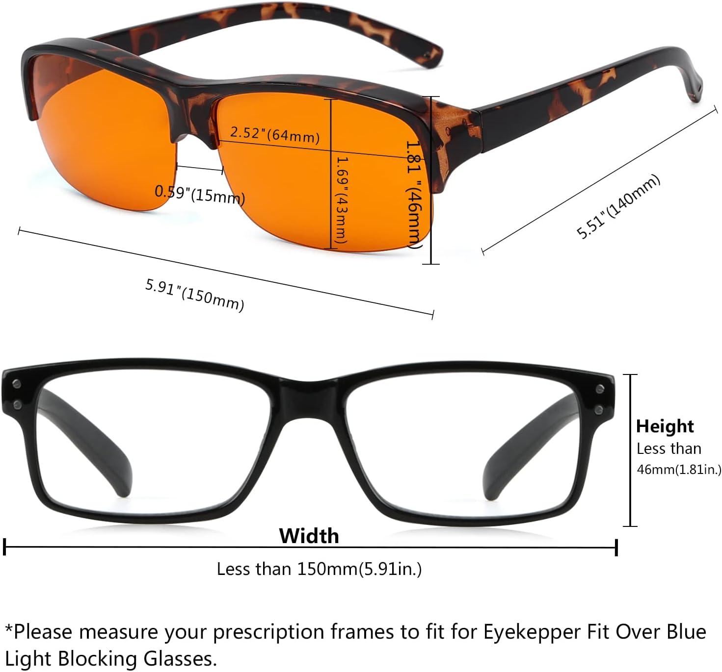 imageEyekepper 100 Blue Light ReductionHuge Fitover AntiBlue Blocking Computer Eyeglasses with Extra Amber Lenses Tortoise1801tortoise100 Blue Light Blocking