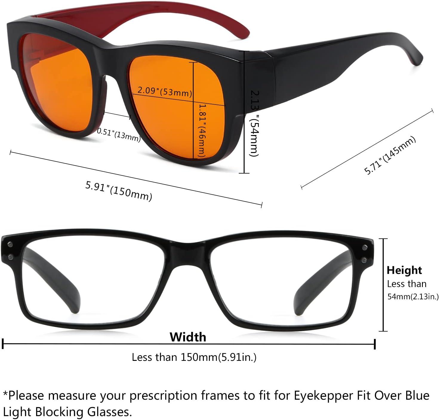 imageEyekepper 100 Blue Light ReductionHuge Fitover AntiBlue Blocking Computer Eyeglasses with Extra Amber Lenses Tortoise1802black Red100 Blue Light Blocking