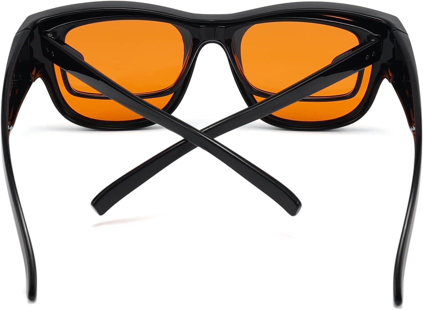 imageEyekepper 100 Blue Light ReductionHuge Fitover AntiBlue Blocking Computer Eyeglasses with Extra Amber Lenses Tortoise1802black100 Blue Light Blocking