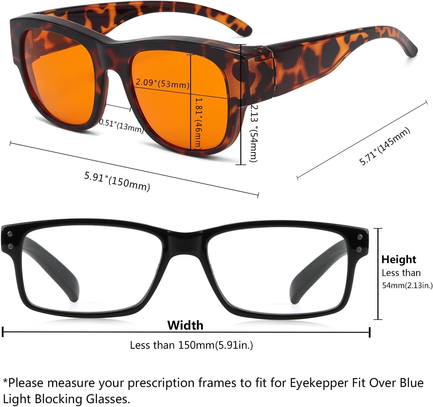 imageEyekepper 100 Blue Light ReductionHuge Fitover AntiBlue Blocking Computer Eyeglasses with Extra Amber Lenses Tortoise1802tortoise100 Blue Light Blocking