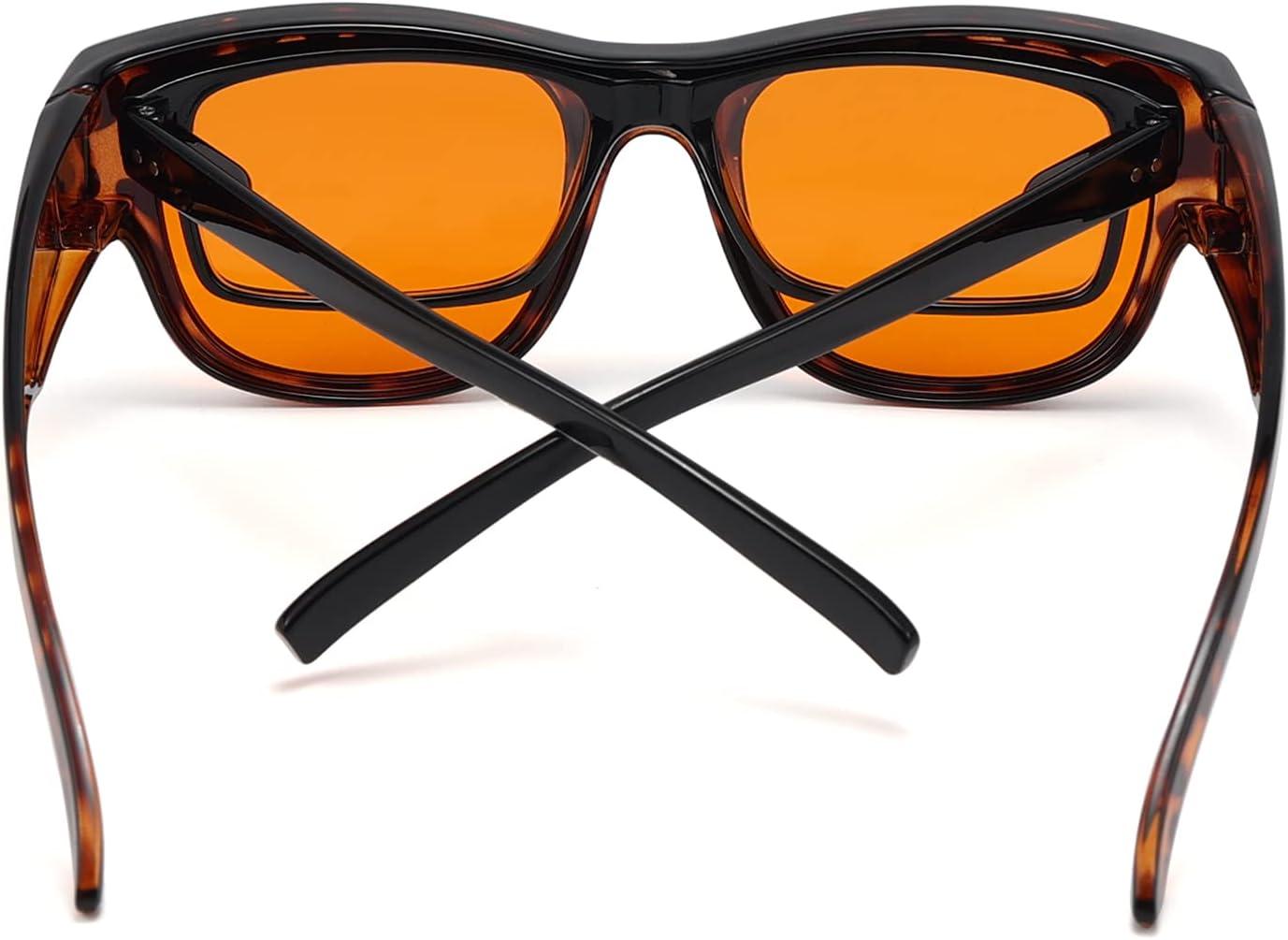 imageEyekepper 100 Blue Light ReductionHuge Fitover AntiBlue Blocking Computer Eyeglasses with Extra Amber Lenses Tortoise1802tortoise100 Blue Light Blocking