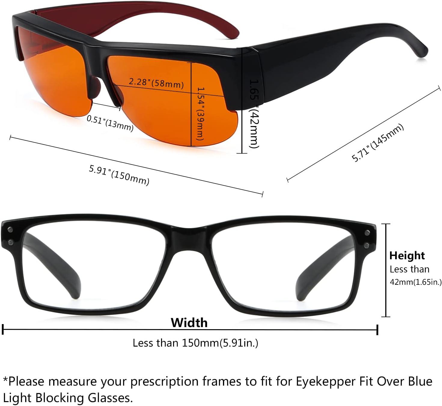 imageEyekepper 100 Blue Light ReductionHuge Fitover AntiBlue Blocking Computer Eyeglasses with Extra Amber Lenses Tortoise1803black Red100 Blue Light Blocking