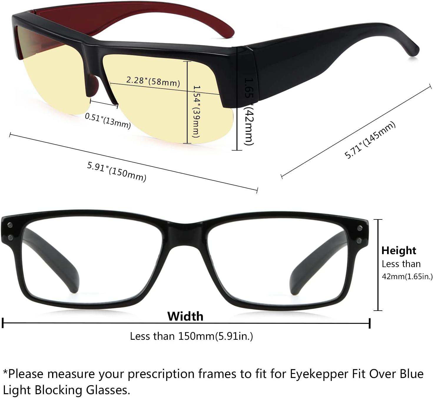 imageEyekepper 100 Blue Light ReductionHuge Fitover AntiBlue Blocking Computer Eyeglasses with Extra Amber Lenses Tortoise1803black Red30 Blue Light Blocking