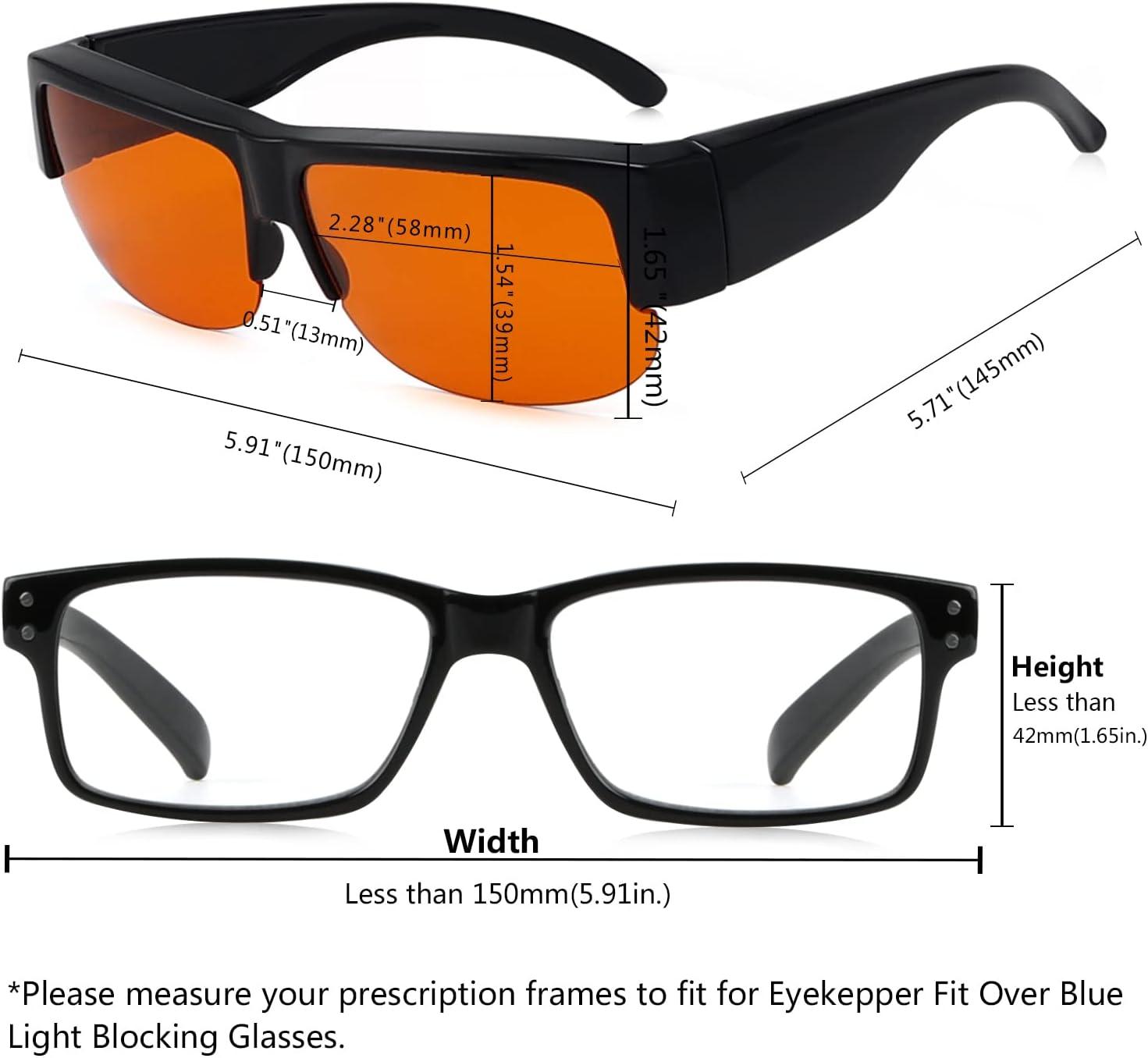 imageEyekepper 100 Blue Light ReductionHuge Fitover AntiBlue Blocking Computer Eyeglasses with Extra Amber Lenses Tortoise1803black100 Blue Light Blocking