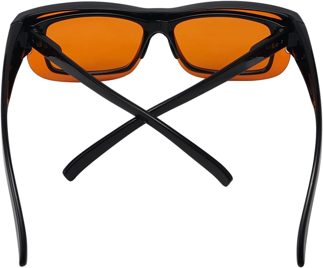 imageEyekepper 100 Blue Light ReductionHuge Fitover AntiBlue Blocking Computer Eyeglasses with Extra Amber Lenses Tortoise1803black100 Blue Light Blocking