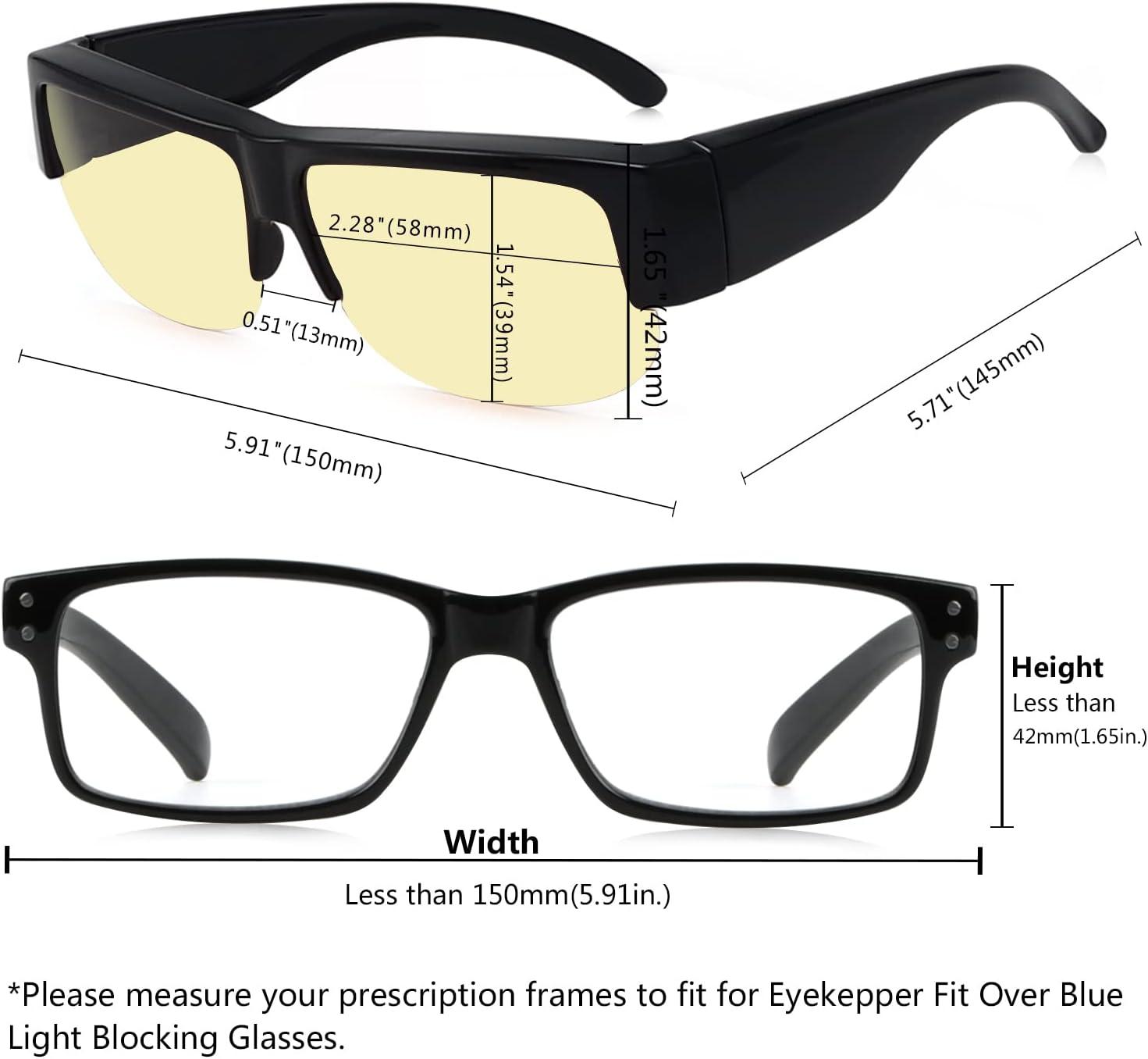 imageEyekepper 100 Blue Light ReductionHuge Fitover AntiBlue Blocking Computer Eyeglasses with Extra Amber Lenses Tortoise1803black30 Blue Light Blocking