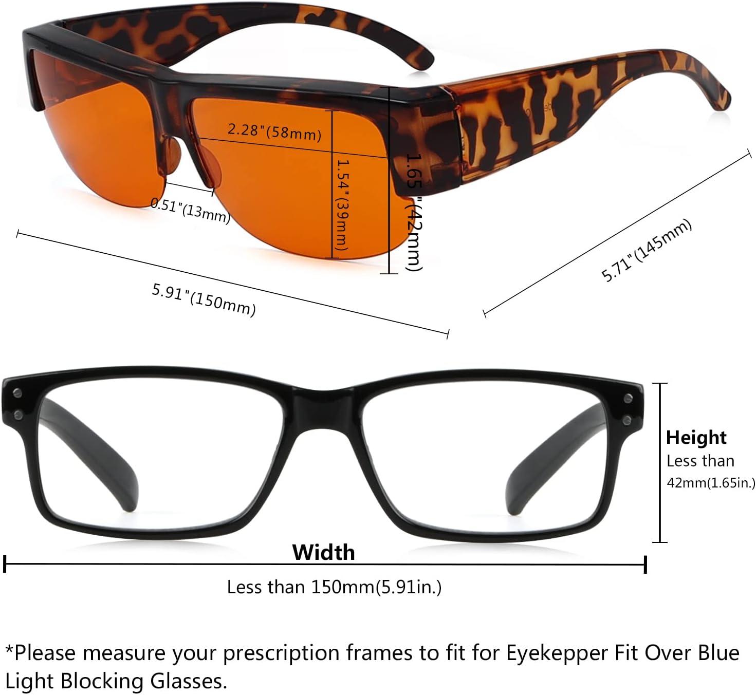 imageEyekepper 100 Blue Light ReductionHuge Fitover AntiBlue Blocking Computer Eyeglasses with Extra Amber Lenses Tortoise1803tortoise100 Blue Light Blocking