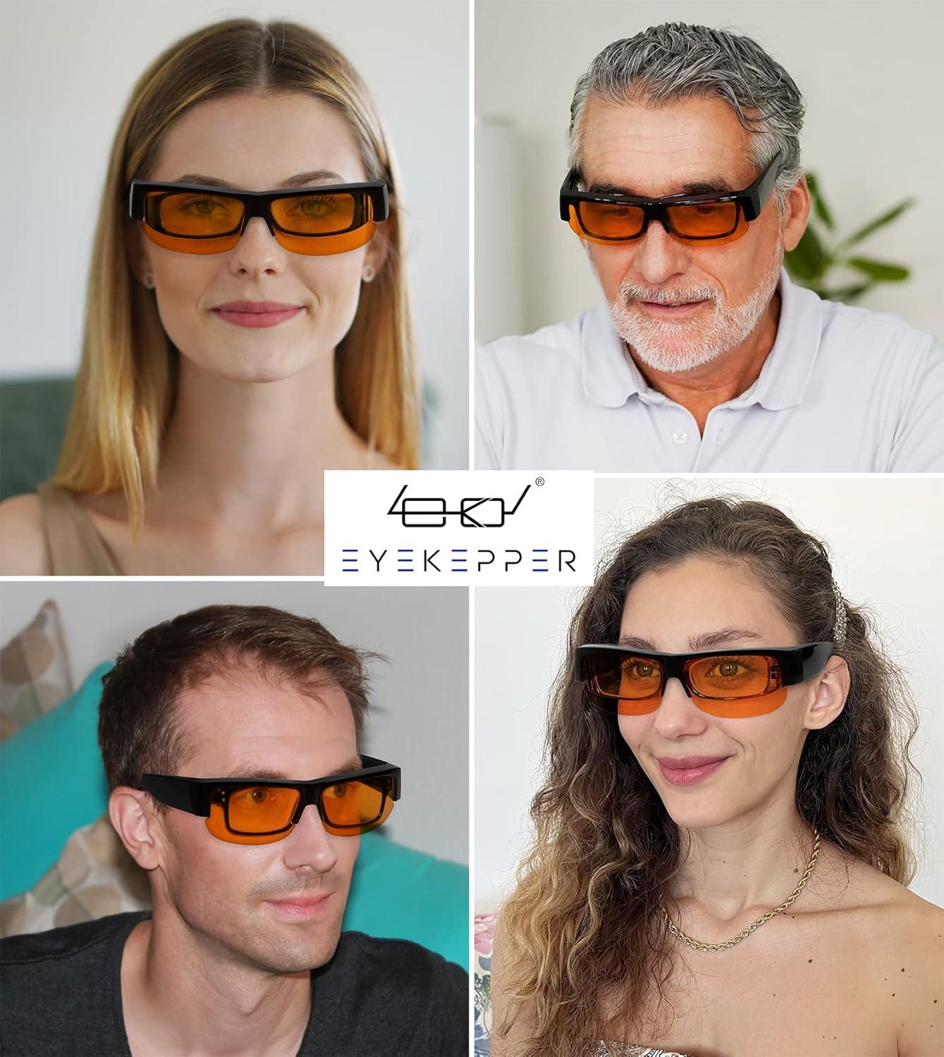 imageEyekepper 100 Blue Light ReductionHuge Fitover AntiBlue Blocking Computer Eyeglasses with Extra Amber Lenses Tortoise1803tortoise100 Blue Light Blocking